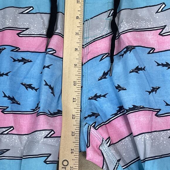 Maui and Sons Board Short Mens 32 Blue 4 Way Stretch Drawstring Waist Linerless - Picture 6 of 13